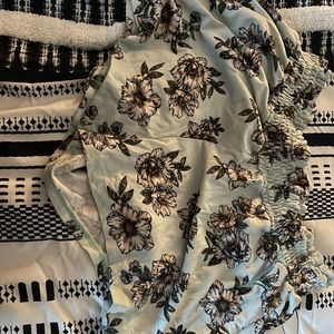 Teal flower shorts